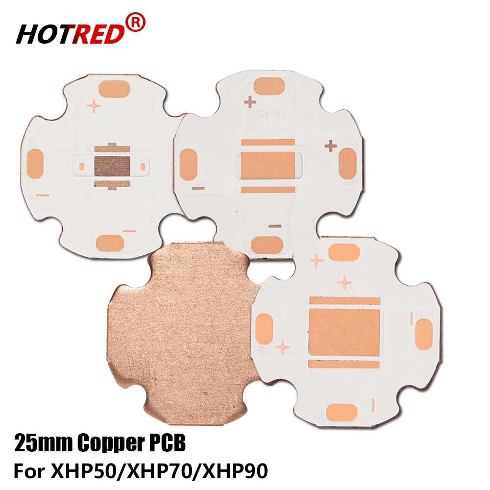 25mm Diameter Copper MCPCB Board Star Shape Heatsink Fits For High Power LEDs 5050 7070-HI 9090 XML2 XHP50 XHP70.2 SBT-90 Beads