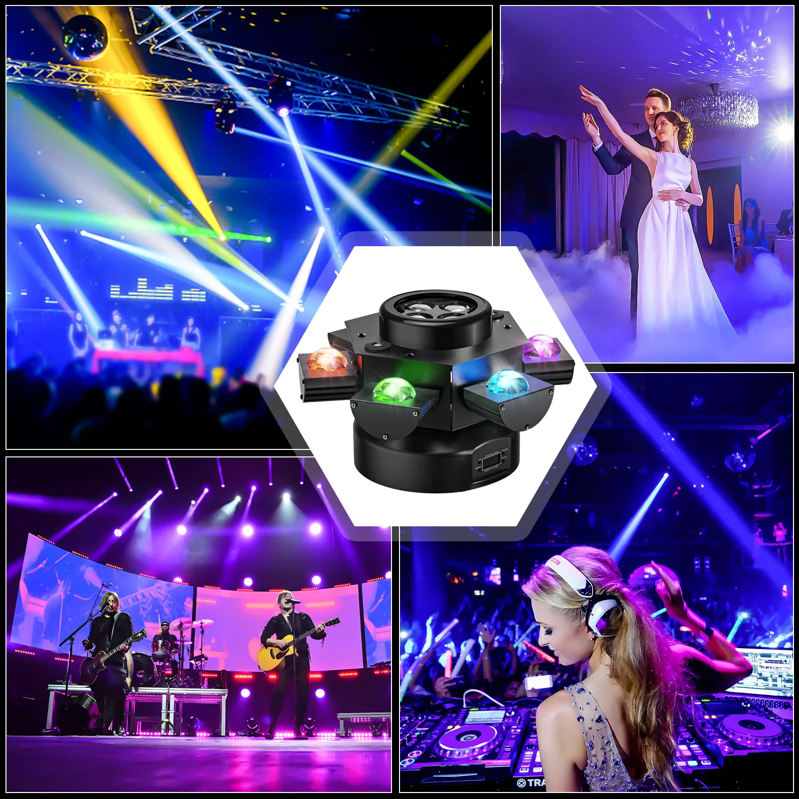 Imagem -03 - Braços Led Rgbw Movendo Cabeça Beam Stage Effect Light Projetor para Disco Music Pub Casamento Natal Nightclub Somspot6