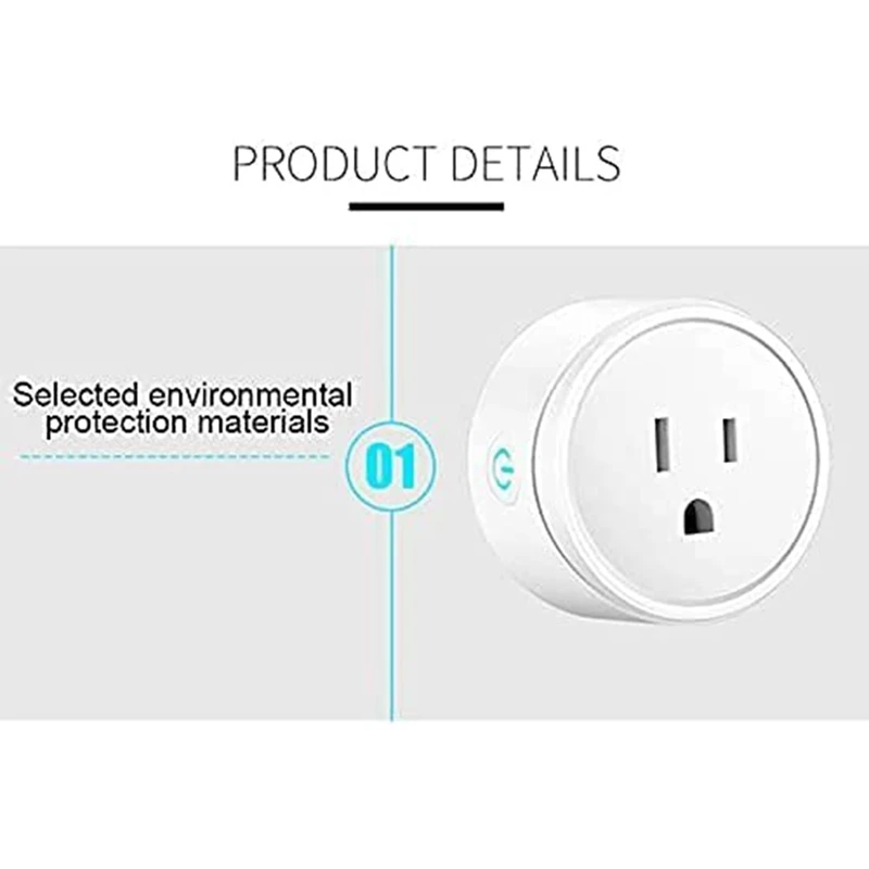 Умная Беспроводная розетка, работающая умная розетка, Wi-Fi розетка с дистанционным управлением для сотового телефона, не требуется концентратор, белая, американская вилка