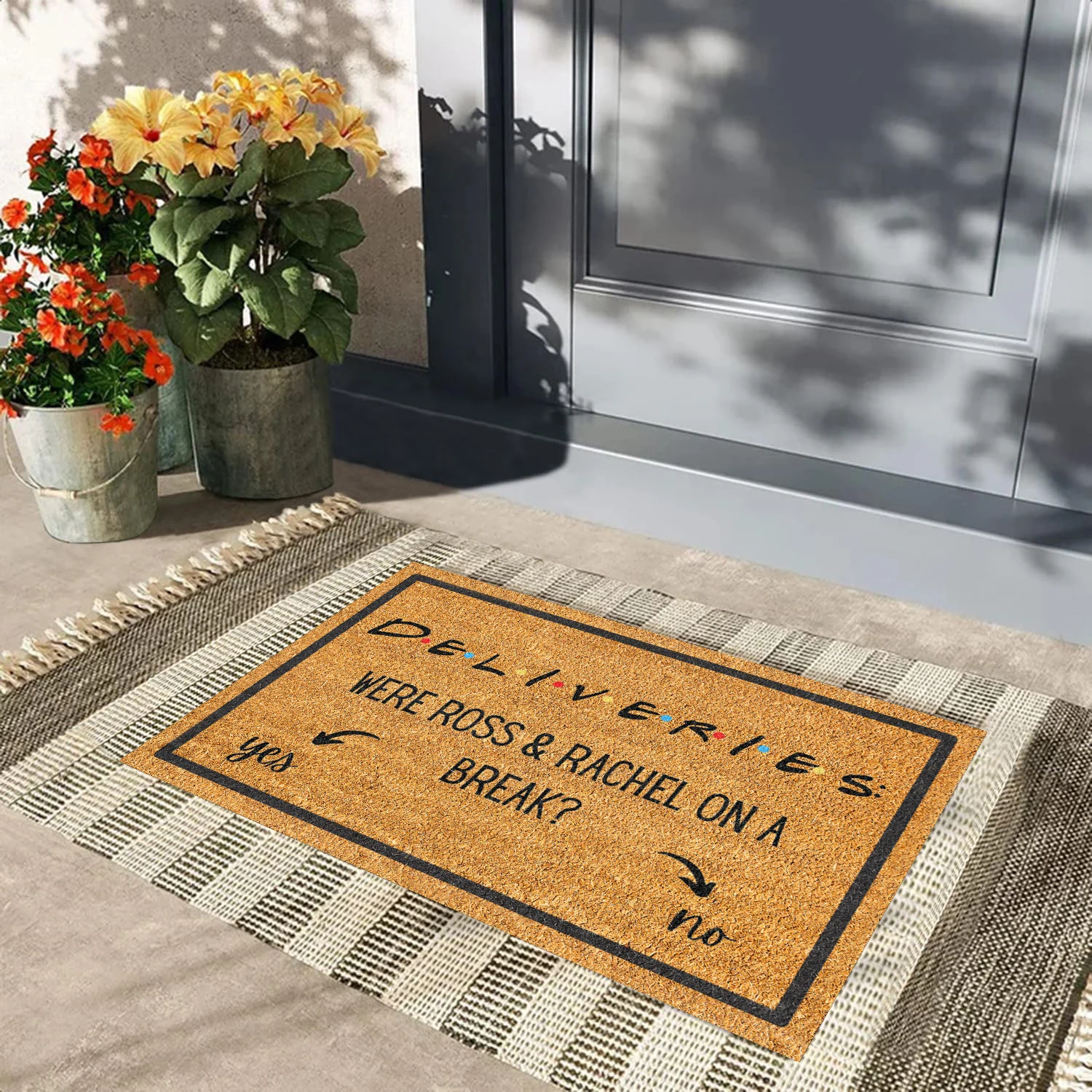 Funny Deliveries Yes No Doormat 