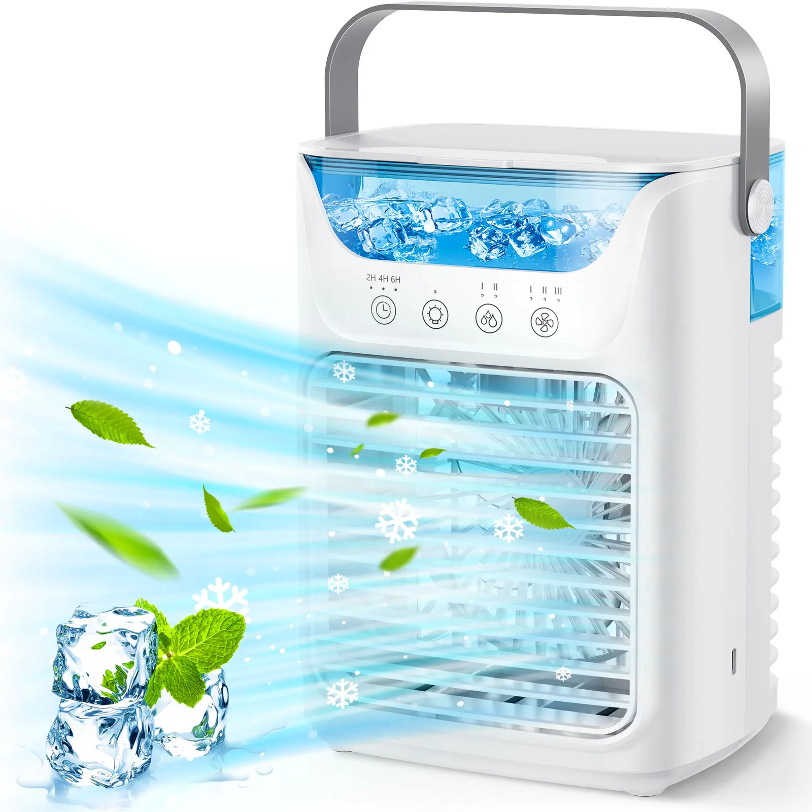 Tragbarer Luftbefeuchter, Kühlventilator, Klimaanlage, Tischventilator, Wassertank, kleiner Luftkühlventilator für Zuhause, Schlafzimmer, kleiner persönlicher Ventilator