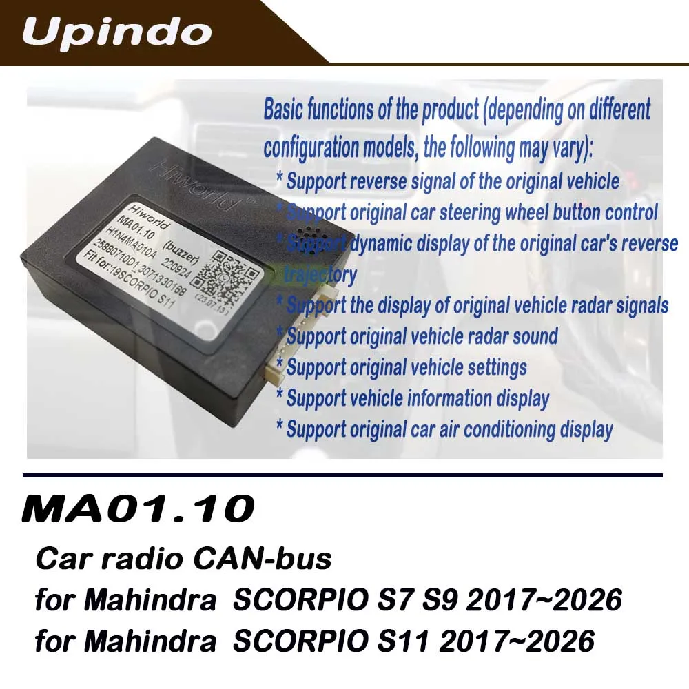 Car Android Head Unit Stereo Radio CAN Bus Adapter for Mahindra Scorpion S7 S9 Mahindra Scorpion S11