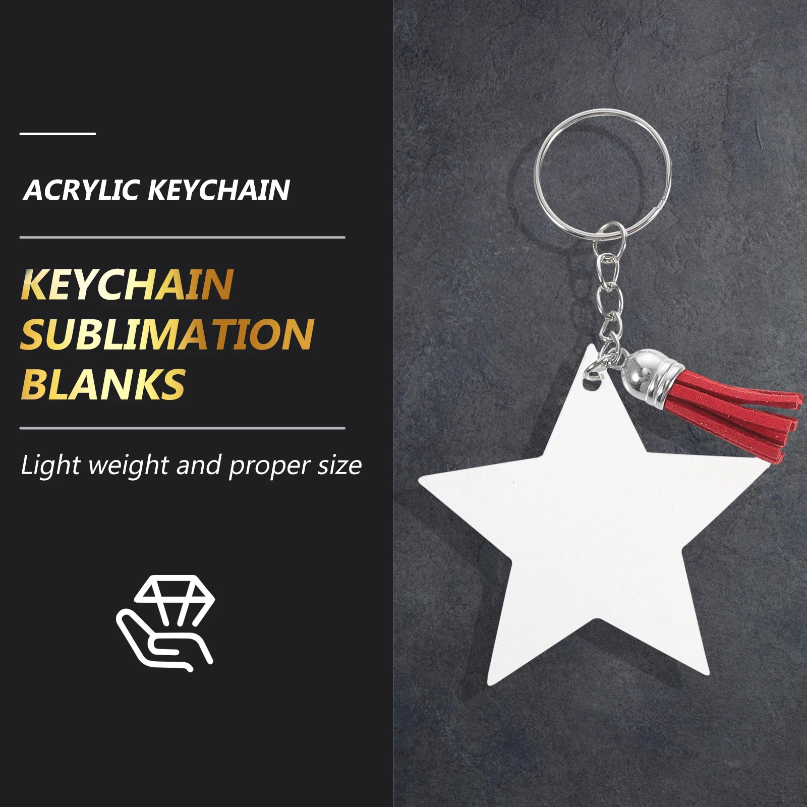 

Acrylic Keychain Blanks Durable Customizable Sublimation DIY Jewelry Making Supplies Blank Keychains Charm Accessories