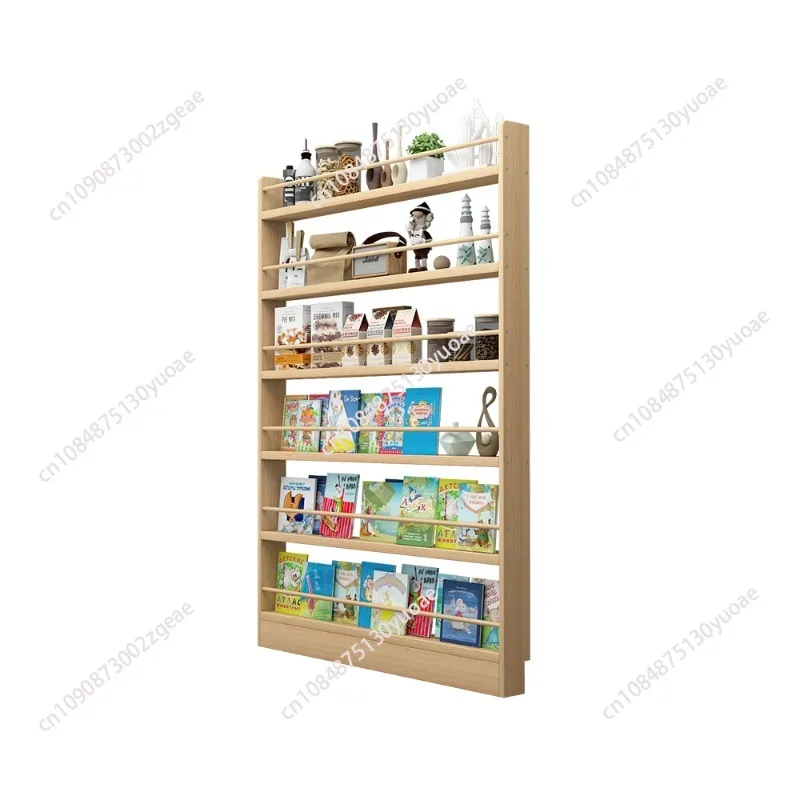 

Узкая за дверью, детская книжная полка из цельного дерева, библиотечная полка для журналов, книжный шкаф, очень узкие стеллажи