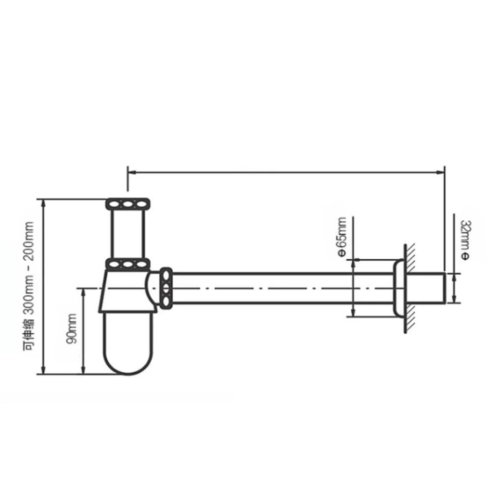 Full Copper Deodorant Thickening National Standard 32 Sewer Pipe Wall Row Drain Pipe Easy To Clean Bellows
