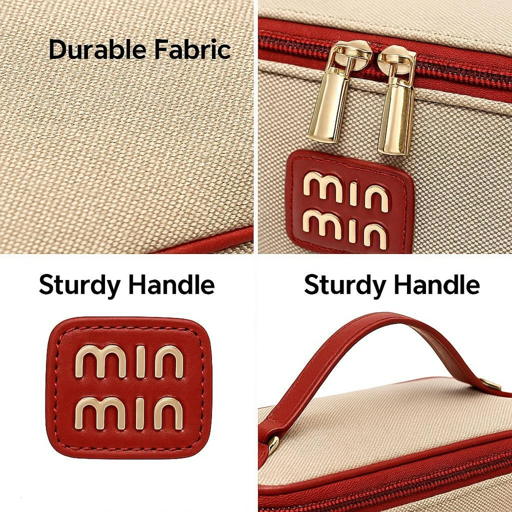 1PCS Makeup Bag, Portable Cosmetic Bag, Travel Makeup Case Organizer, For Women Toiletry Bag for Girls Traveling With Handle