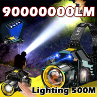Powerful LED Headlamp Motion Sensor Headlight 1200mAh Rechargeable COB Head Flashlight High Power for Fishing