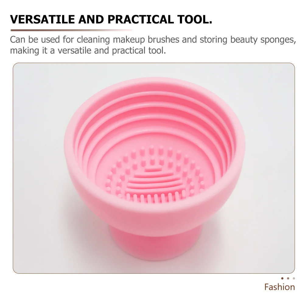 

2Pcs Makeup Sponge Holders Silicone Cleaner Bowl Red Wine Glass Design Makeup Brush Cleaner Rack Beauty Sponge Storage Stand