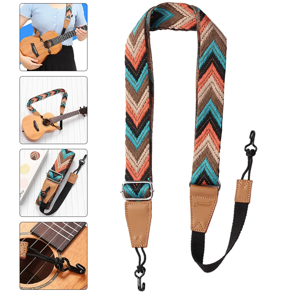 

Ukulele Strap Bohemian Style Nylon Cloth Guitar Belt Dirt-Resistant Washable Lightweight Adjustable For Electric Acoustic