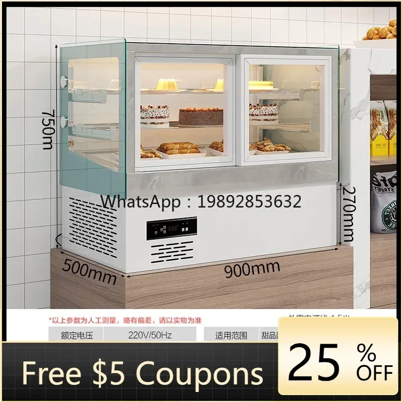 

ZS Cake Fruit Deli Dessert Display Cabinet Cold Vegetable Refrigerated Fresh-keeping Cabinet Desktop Front Door Air Cooling