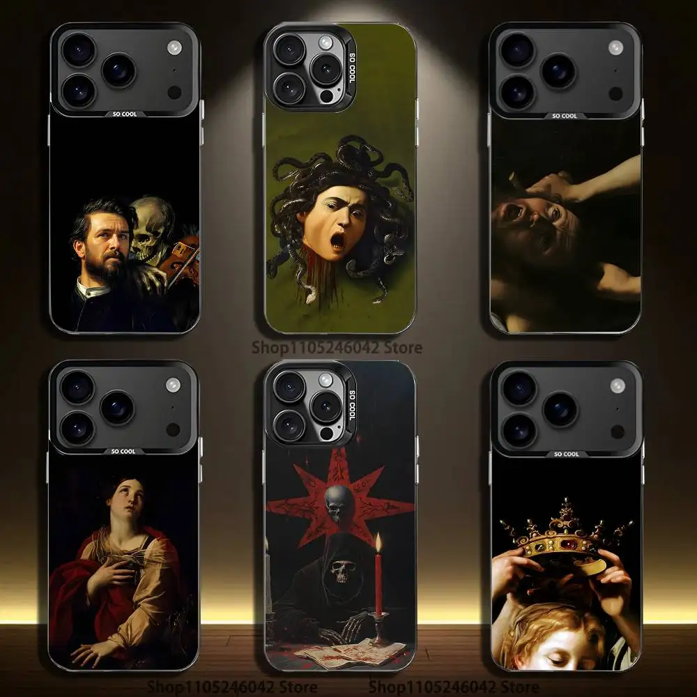 

Art C-Caravaggio Phone Case For iPhone 17,16,15,14,13,12,11,Pro,XS,Max,Plus,Mini,SE4,E Black Matte Shockproof Cover