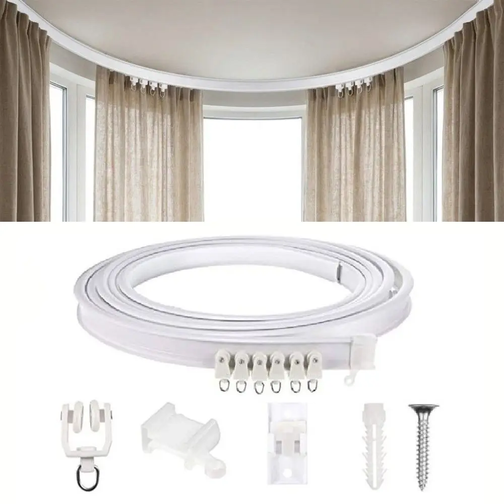 Flexible Material Flexible Curtain Track Bendable Design Self Adhesive Ceiling Curtain Track Silent Track Without Punching