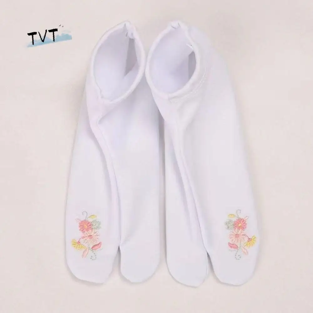 

Дышащие носки с двумя пальцами и цветочной вышивкой, носки до середины икры в японском стиле, женские чулочно-носочные изделия, короткие носки-трубочки, летние