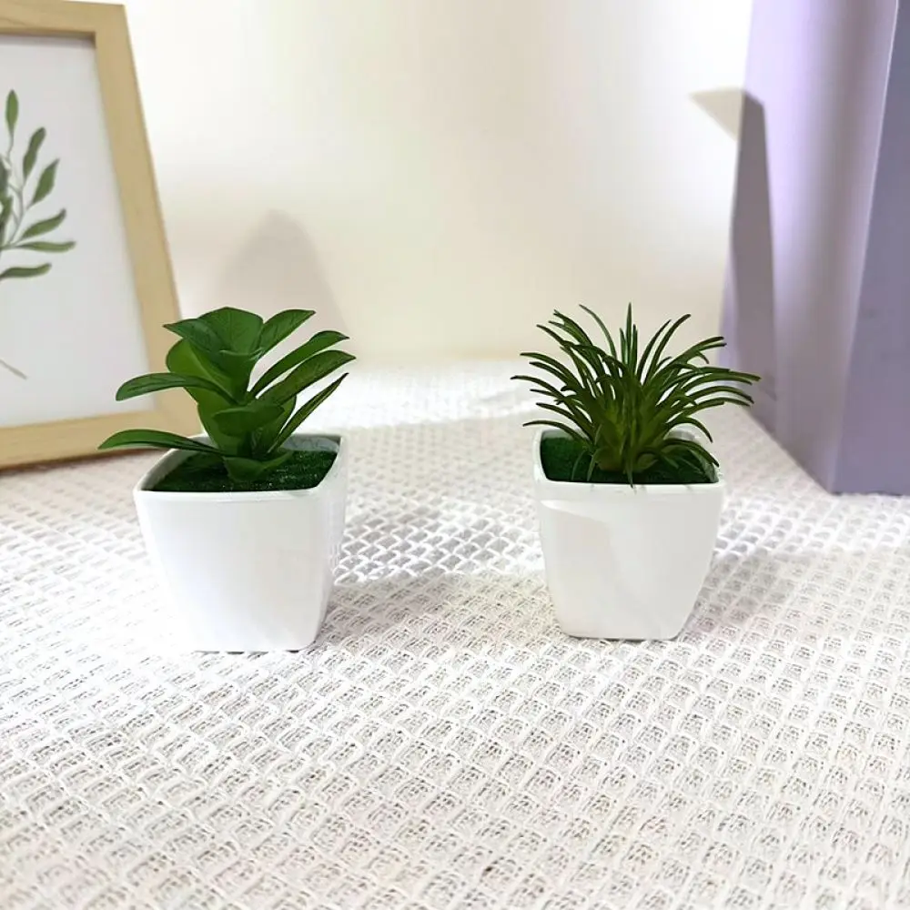 Small Artificial Potted Succulent Plant Fake Greenery Home Room Decor Office Desktop Ornament Plastic Simulation Bonsai Floral