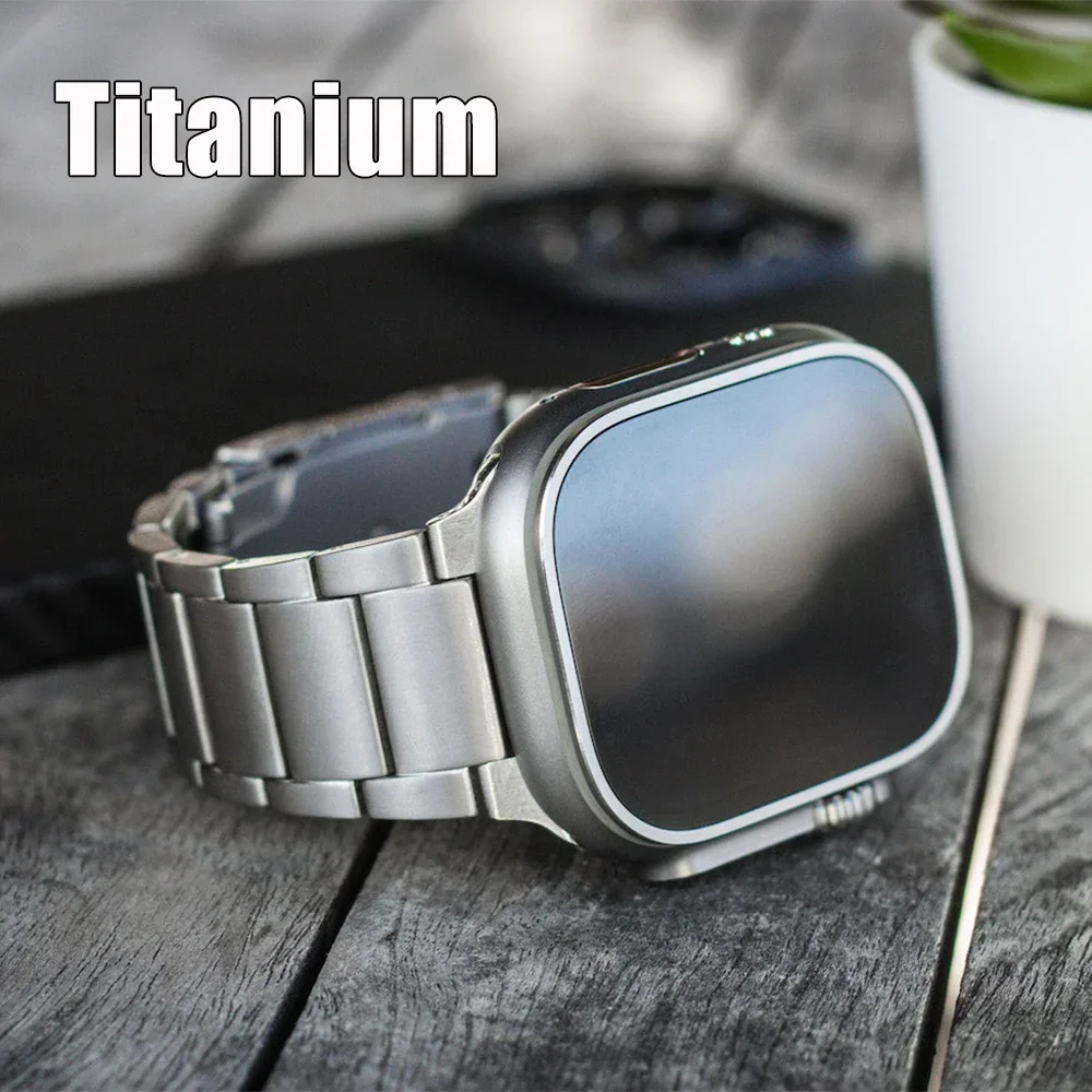 

Деловой титановый ремешок для Apple Watch Ultra 2 49 мм, металлический браслет 44 мм 45 мм для IWatch Series 8 9 7 6 5 4 3 SE 44 мм 40 мм ремешок