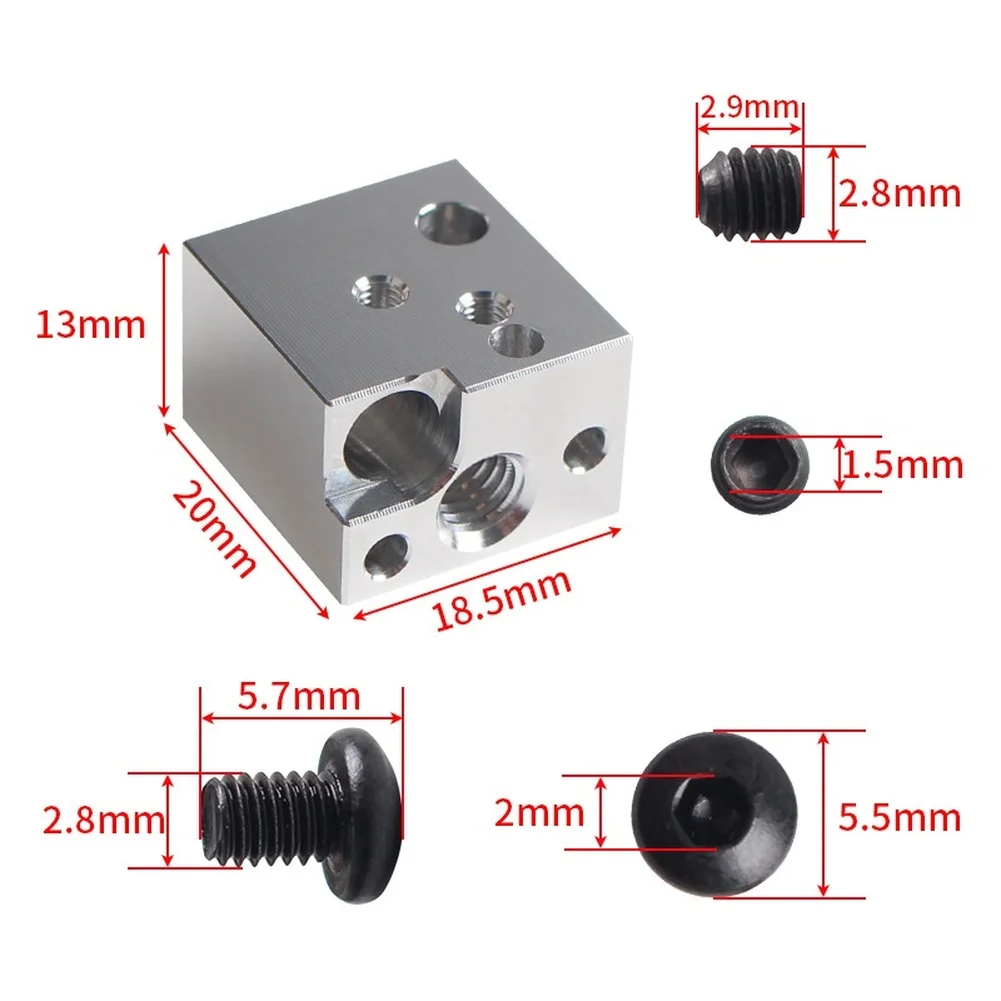 For SV07-Dedicated Metal Heating Block for 3D Printer Extruder Providing Consistent Heat Distribution and Mechanical Fit