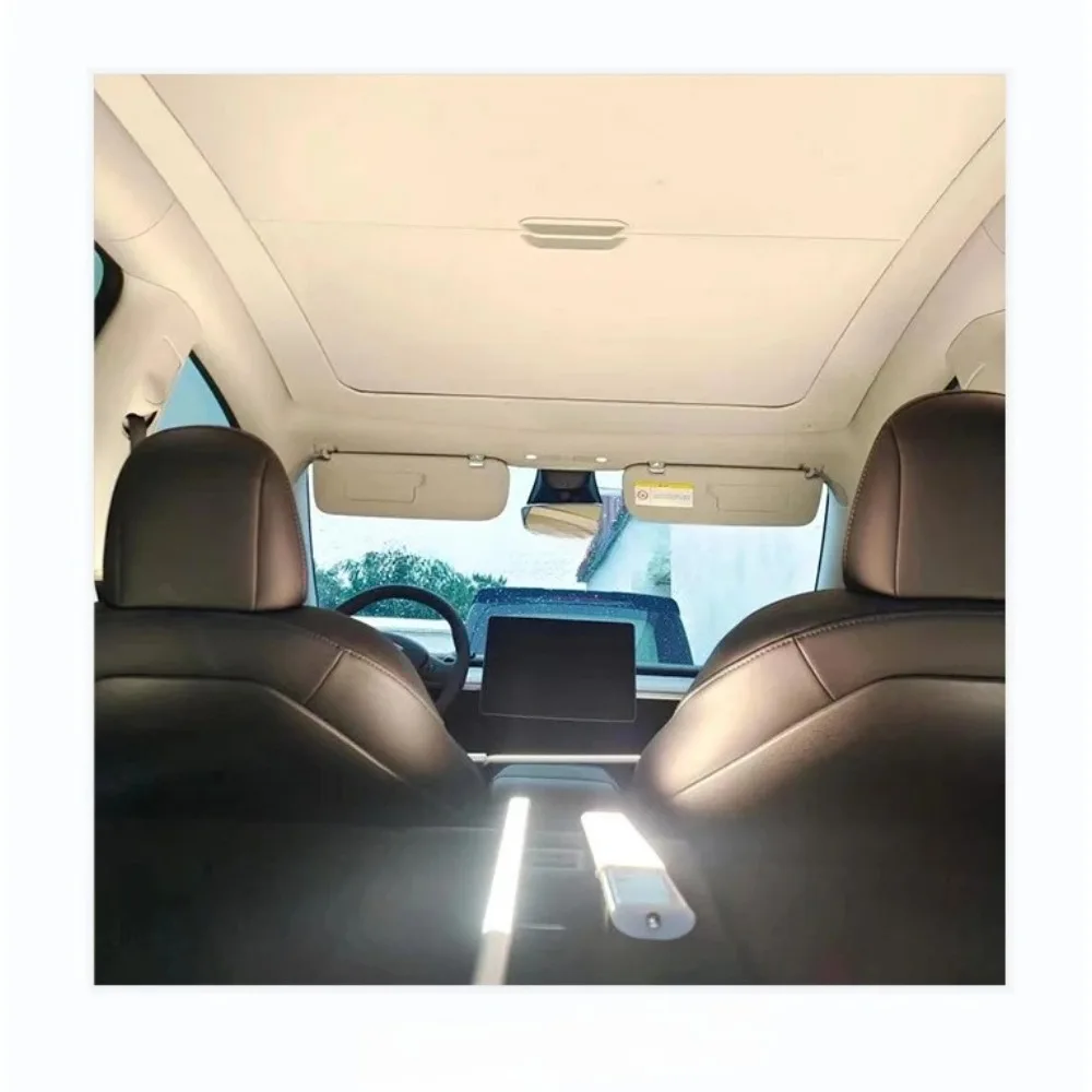 to  Car Sunshade Sunroof Upgrade Ice Cloth Buckle Sun Shades Glass Roof Front Rear Skylight Sun Visor for  Model 3/y