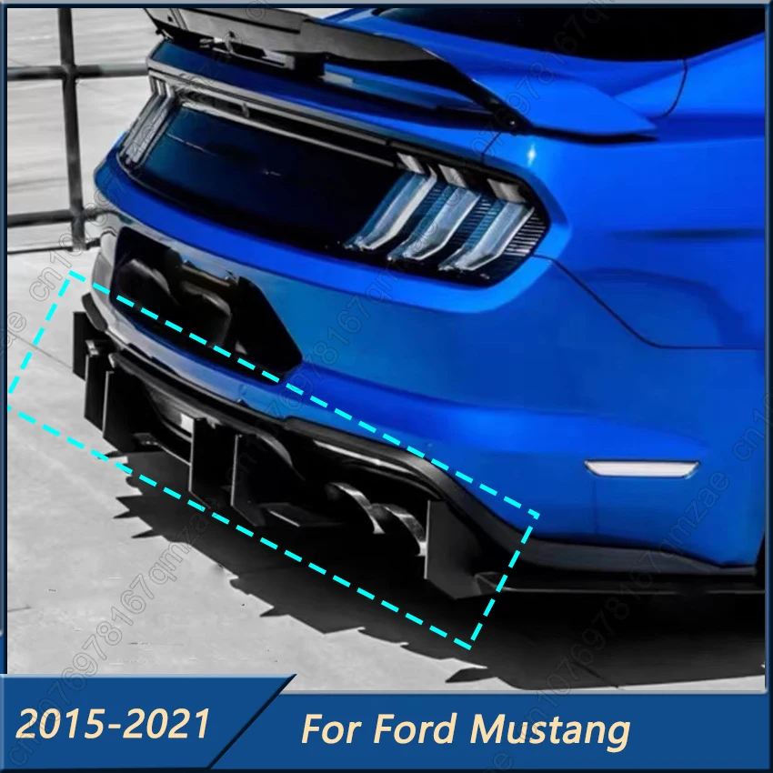 

Car Rear Bumper Diffuser Fit For Ford Mustang 2015 2016 2017 2018 2019 2020 2021 Body Kit Black Clip installation ABS Plastic