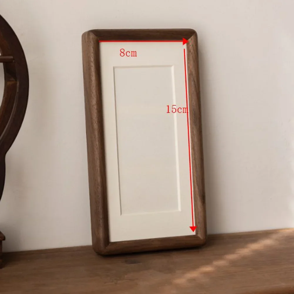 For Home Decor Sturdy Wood Frame Walnut Photo Frame Home Decoration Walnut Finish Flexible Size Photo Frame Beige Mat Board