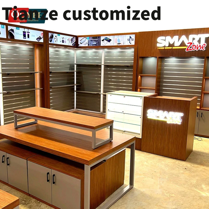 

Customized-Phone Shop Design Cellphone Repair Store Showcase Mobile Phone Accessory Display Cabinet Showcase Phone Display