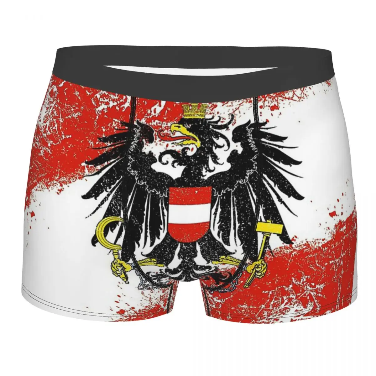 Republic Of Austria Eagle I Vintage Mouthguard MSN National Flag Underpants Panties Male Underwear Print Shorts Boxer Briefs