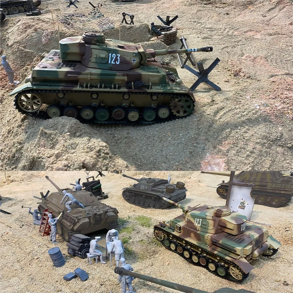 Henglong 3859 1/16 7.0 Plastica tedesca Panzer IV F2 RTR RC Modello di carro armato BB Sistema di combattimento a infrarossi Cambio in acciaio 1800mah Batteria