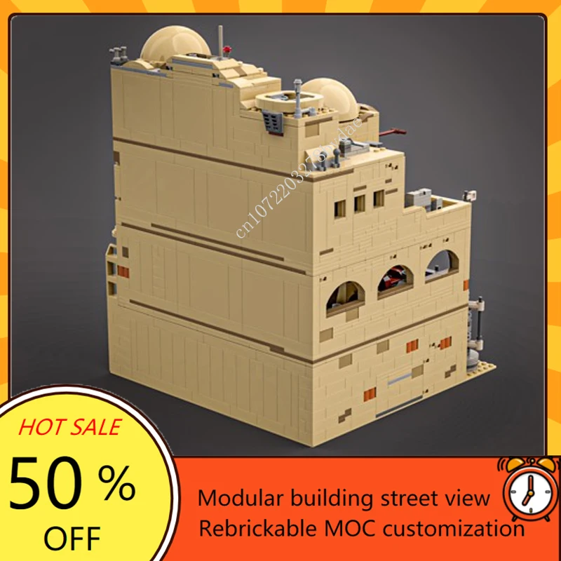 MOC-Star Movie Desert Architecture Building Blocks para Crianças, Mos Eisley Cantina, Modelo de Montagem, Street View Bricks, Brinquedos Presentes, 2485PCs