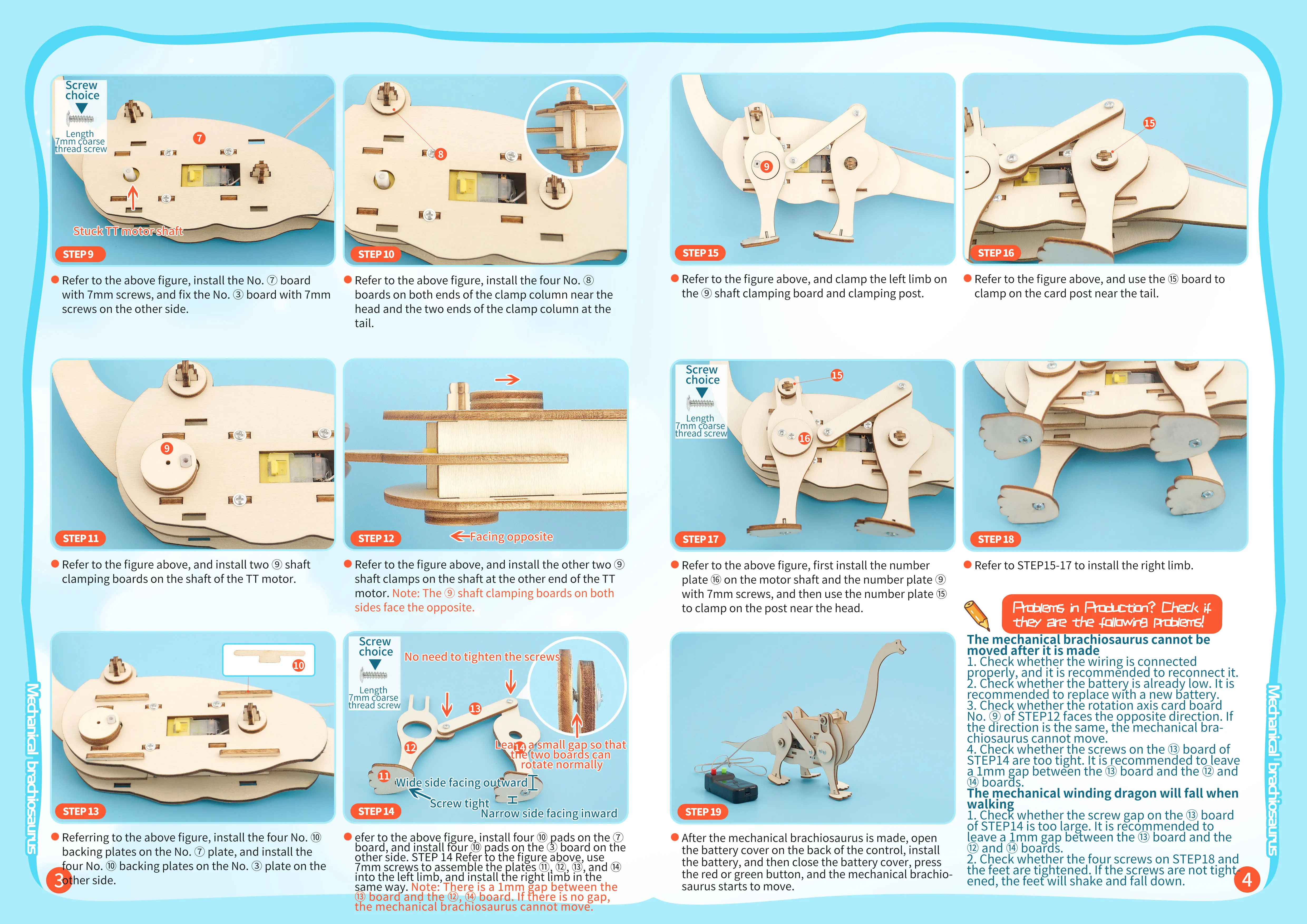 Giocattoli scientifici di dinosauri meccanici fai-da-te strumento sperimentale STEM Kit apprendimento giochi di Puzzle educativi in legno per bambini