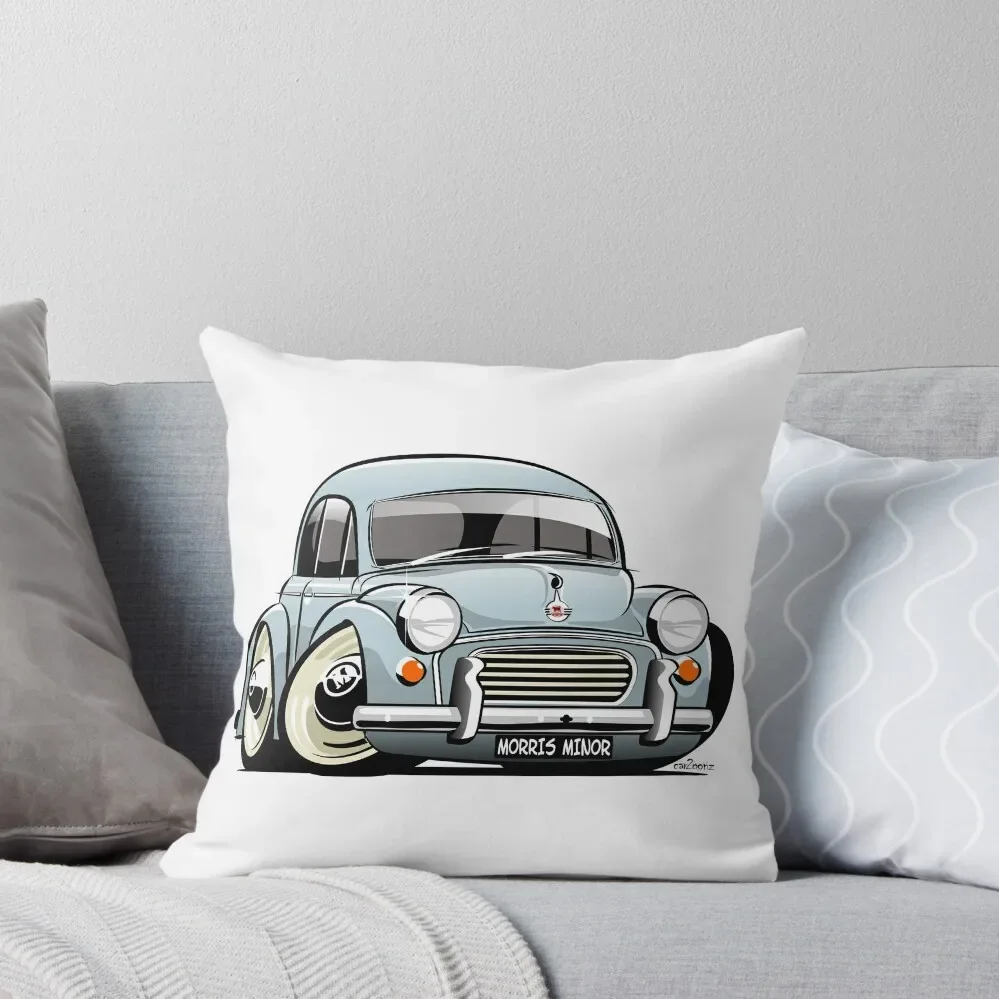 Morris Minor 1000 saloon caricature - blue Throw Pillow Christmas Covers Elastic Cover For Sofa Decorative Sofa Cushions pillow