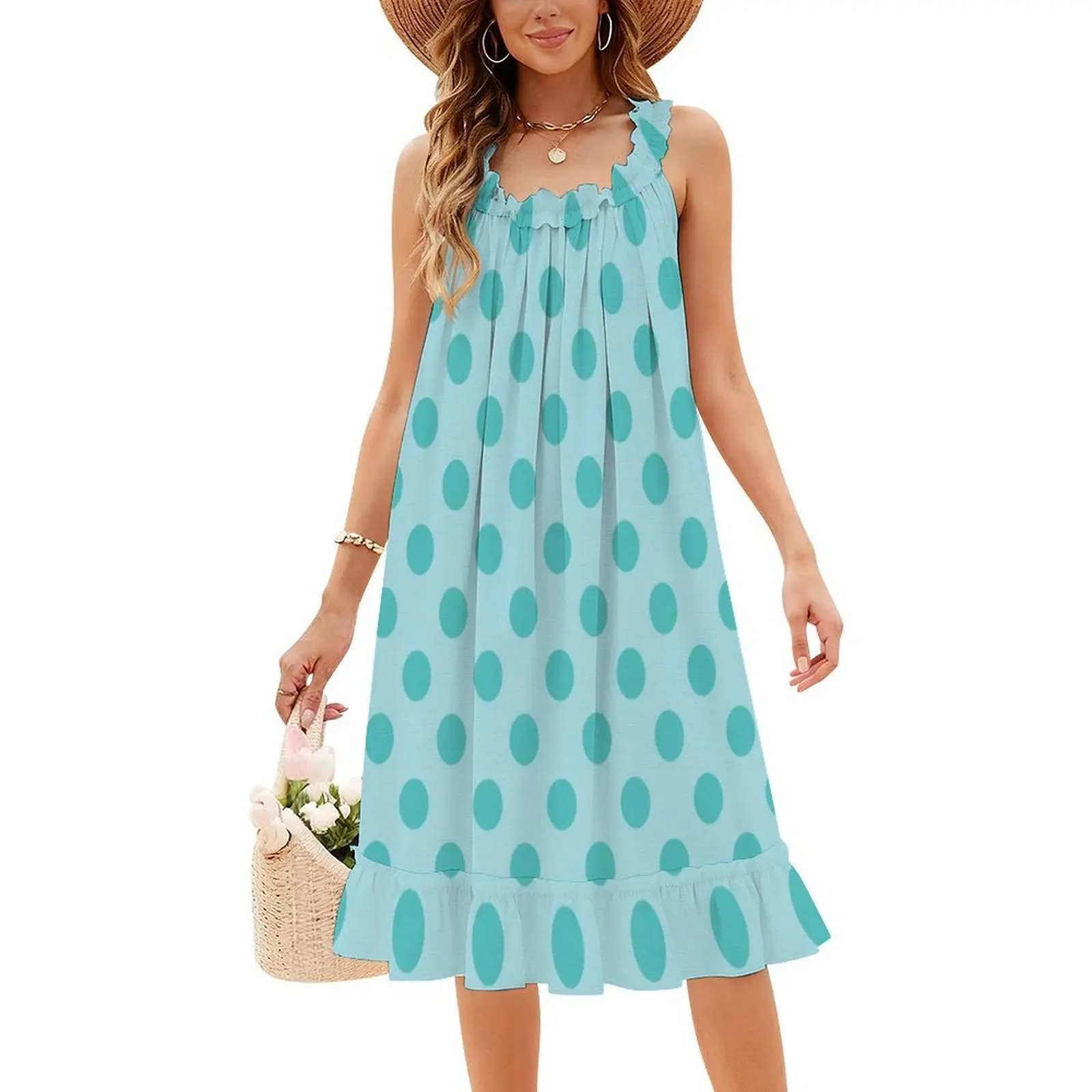 البط البري منقطة نمط الكورية نمط فستان للنساء فستان كاجوال أنيق للحزب أو ارتداء اليومي نمط منقطة البط البري البولكا