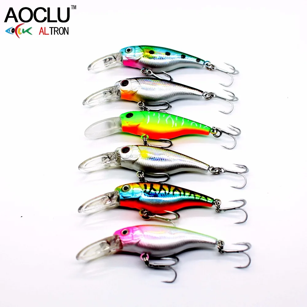 AOCLU Mini Shad 40mm 2.5g Hard Bait Small Minnow Crank Fishing Lures Deep Diver Swimmer Bass Trout Fresh Saltwater Tackle