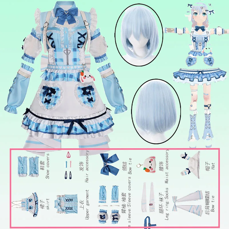 Костюм аниме BanG Dream Kurata Mashiro для косплея Kawaii Baby Blue Jsk Lolita Sweet Furry Dog Hat Jirai Kei Girls Halloween Party