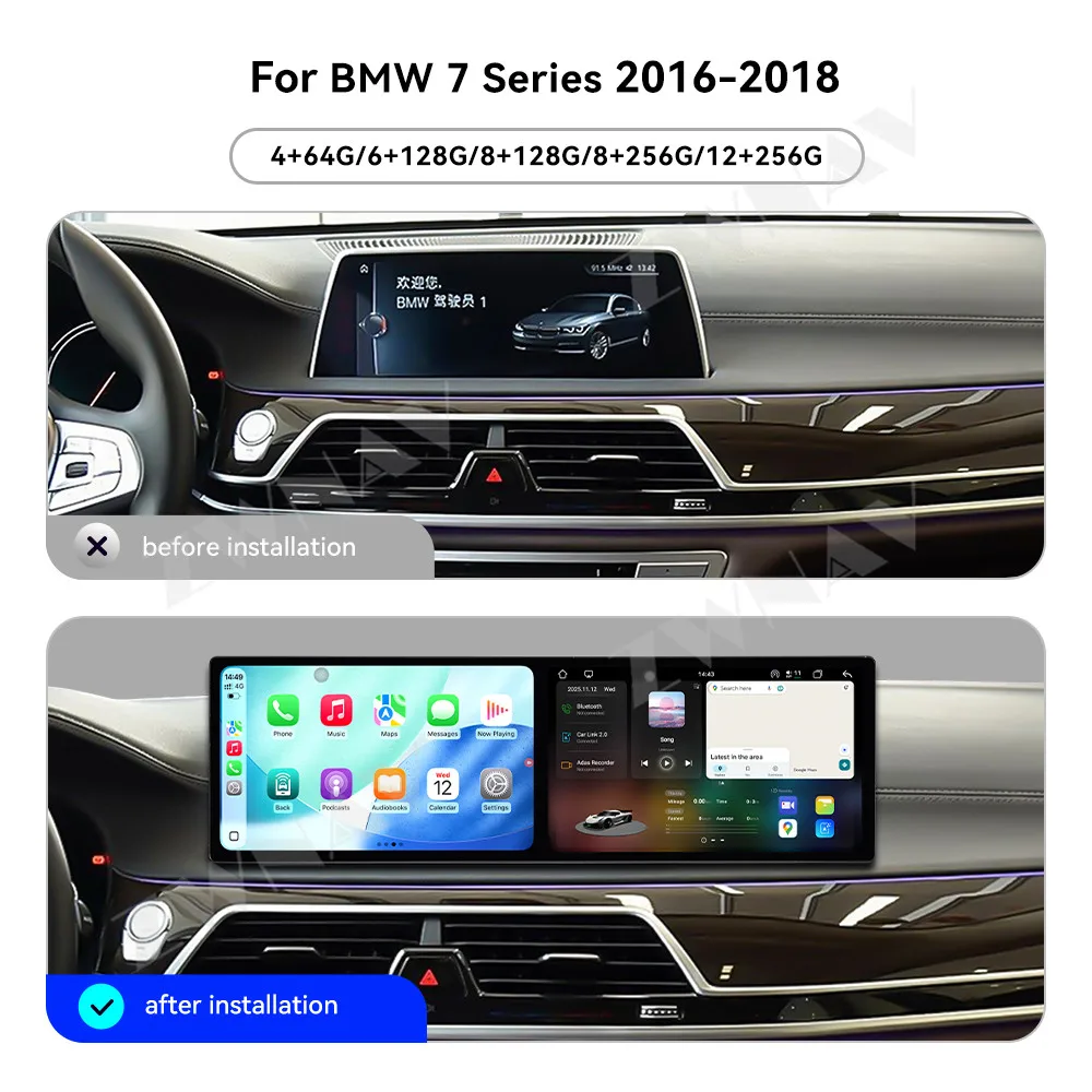 18.2 Inch Touch Screen Carplay Car Radio For BMW 7 Series G11 2016-2018 Android 15 GPS Navigation Multimedia Player Head Unit