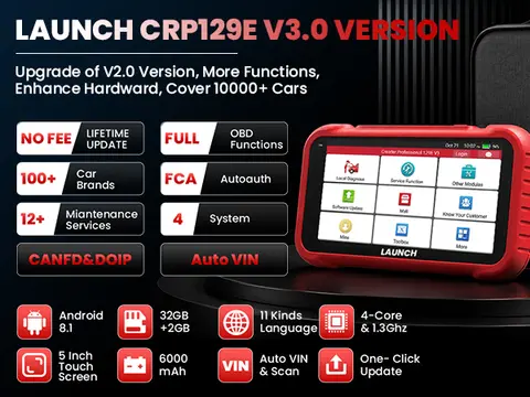 vvvLAUNCH  OBD2 Scanner 4 System Engine ABS SRS AT 12+ Resets DPF TPMS SAS Oil CAN FD DOIP Lifetime Free Update