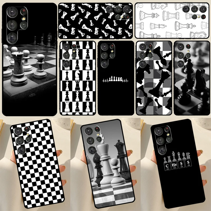 Chess Case For Samsung Galaxy S23 S21 S22 Ultra Note 20 S20 FE S8 S9 S10 Note 10 Plus Phone Shell