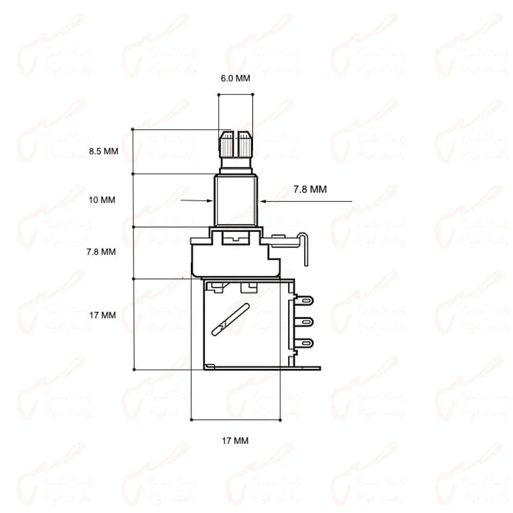 Alpha Push Pull  Potentiometer(POT)  For Electric Guitar Bass  25K/B50K/250K/500K