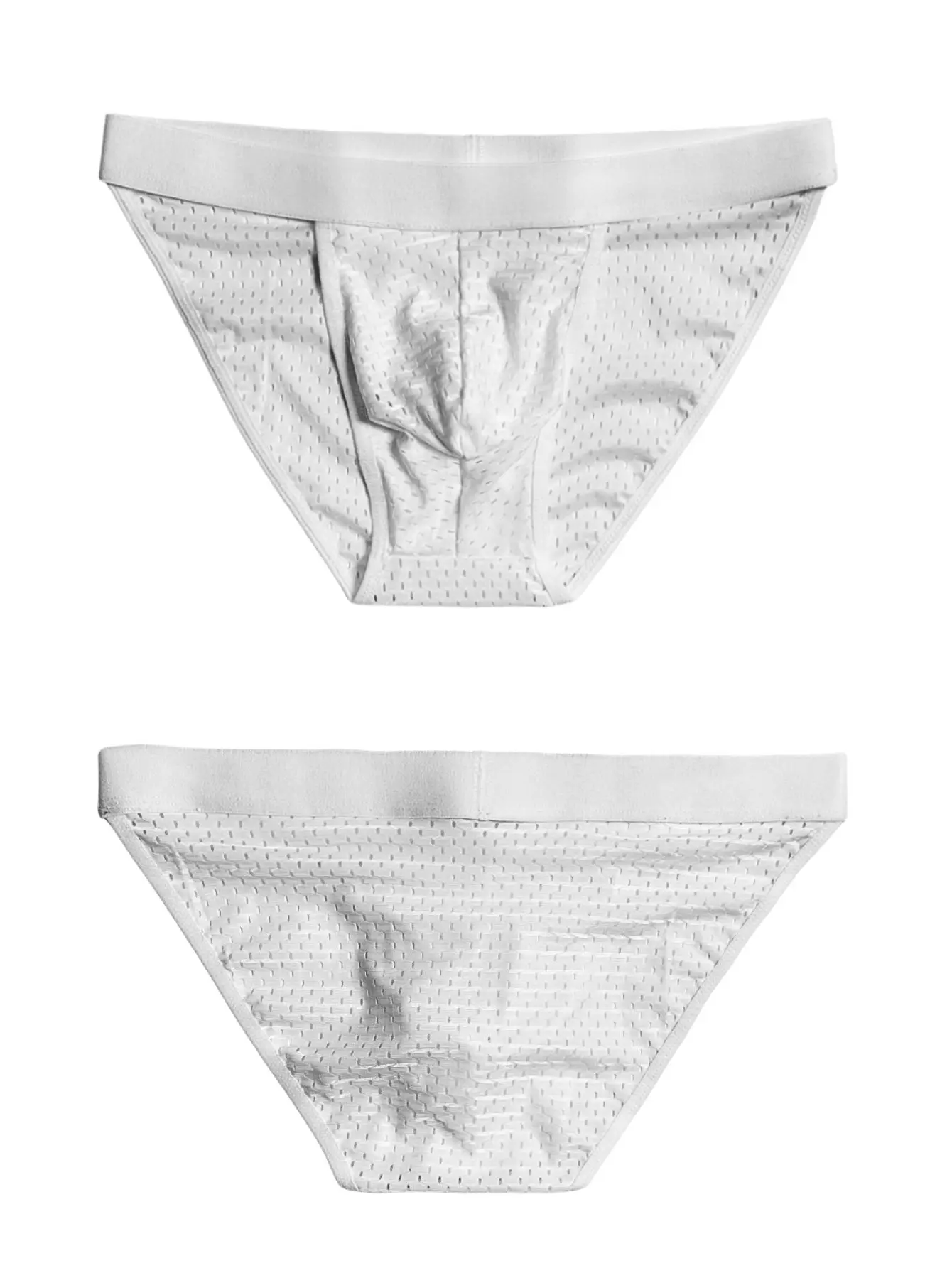 1 Piece Men's Sexy High Cut Briefs, Mesh Breathable Comfort Underwear, Solid Color Simple Casual Mens Briefs