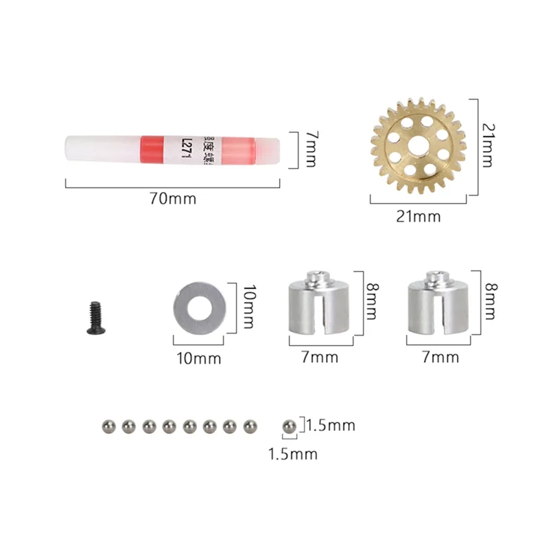 

B49B-Metal Gearbox Differential Diff Assembly Parts Accessories Fit For LDRC AE86 1/18 RC Car Upgrade Parts Accessories