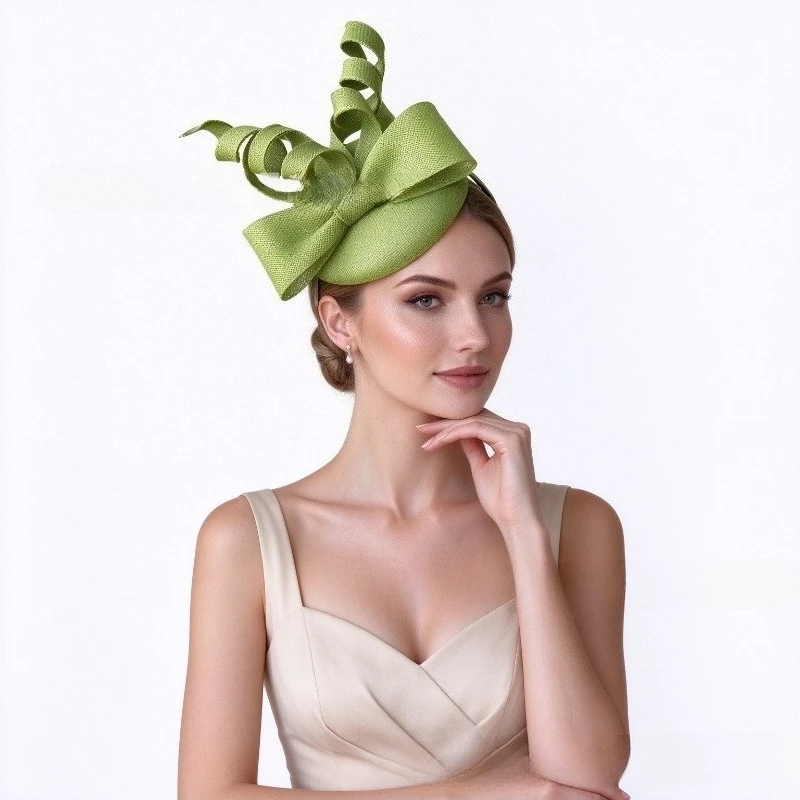 New Elegant Women Fascinator Hat Folding Accessories Headband Bridal Hair Clip Kentucky Derby Cocktail Party Festival Hat