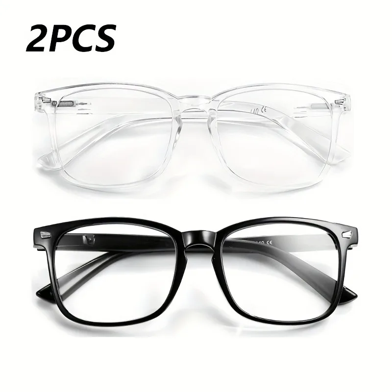 2-piece Set Simple and Versatile Anti Blue Light Glasses for Both Men and Women