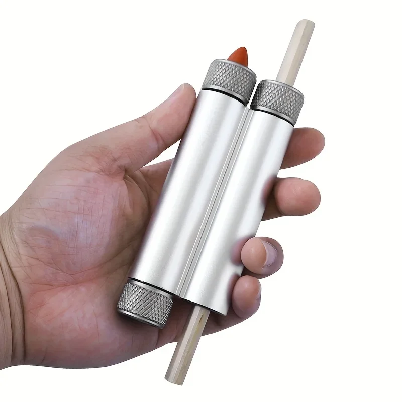 Adjustable 2-in-1 dual marker holder, heavy-duty alloy woodworking pencil and crayon holder, magnetic grip woodworking tool
