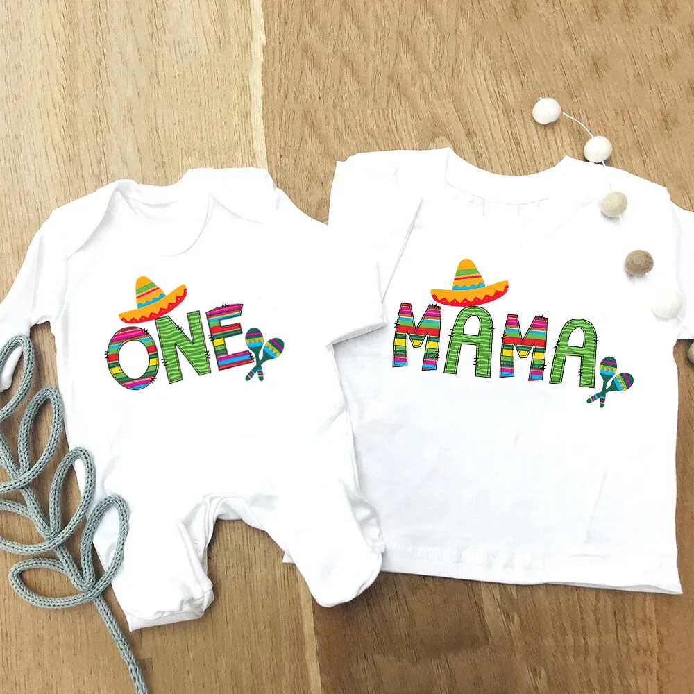 Casual Boys Family Outfit MAMA/ONE Print Baby Birthday Short Sleeve Family Matching Outfits Birthday Party Newborn Clothes