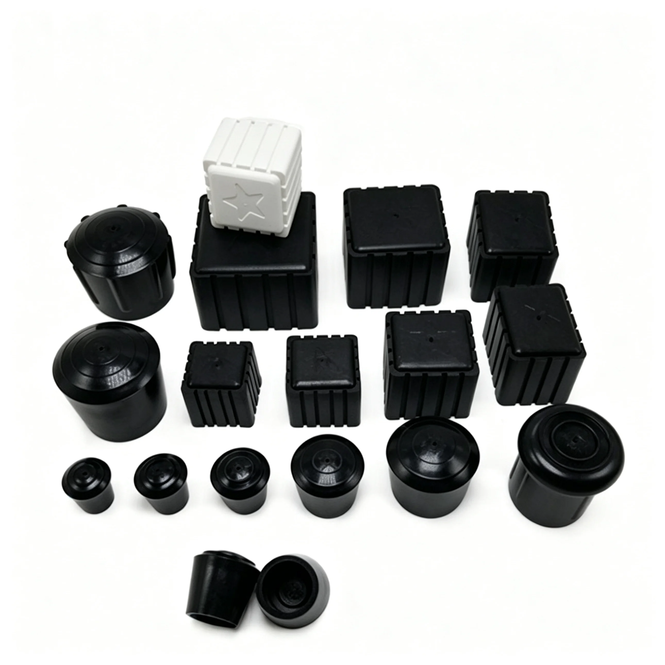 10pcs Black Round Eco Rubber Leg Caps, Anti-slip Wear Resistant Furniture Foot Covers for Table Sofa Coffee Table