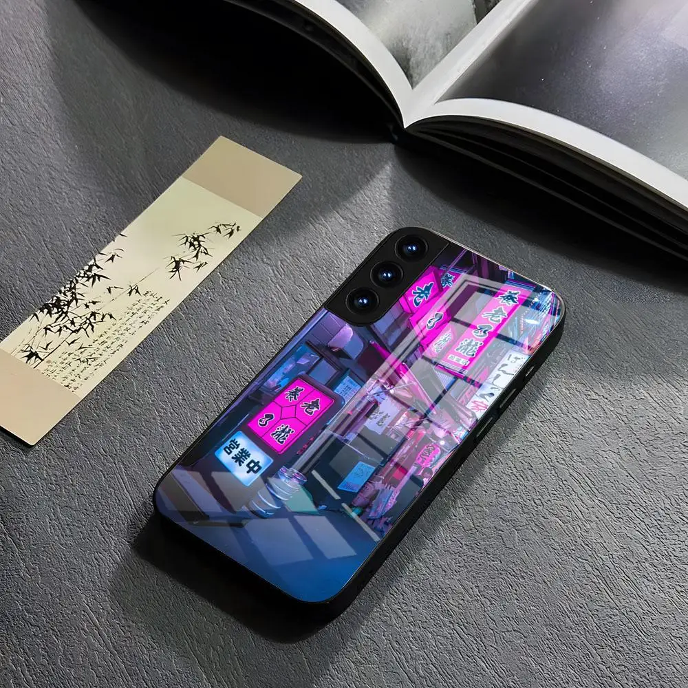 

New Tokyo Street Phone Case For Samsung S25 24 Ultra Plus 23 22 21 20 A 16 34 54 53 Note20 M 54 Glass Comics Cover