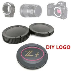 Custom LOGO Design DIY Print Gift Rear Lens Cover + Camera Front Body Cap for Nikon Z6III Z Mount / FTZ Adapter as BF-N1 LF-N1