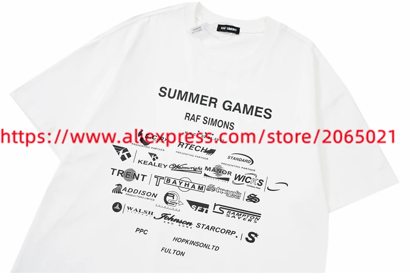 Raf Simons T-Shirt Men Women 1:1 High Quality Letter Printed Short Sleeved Top Tee T Shirt