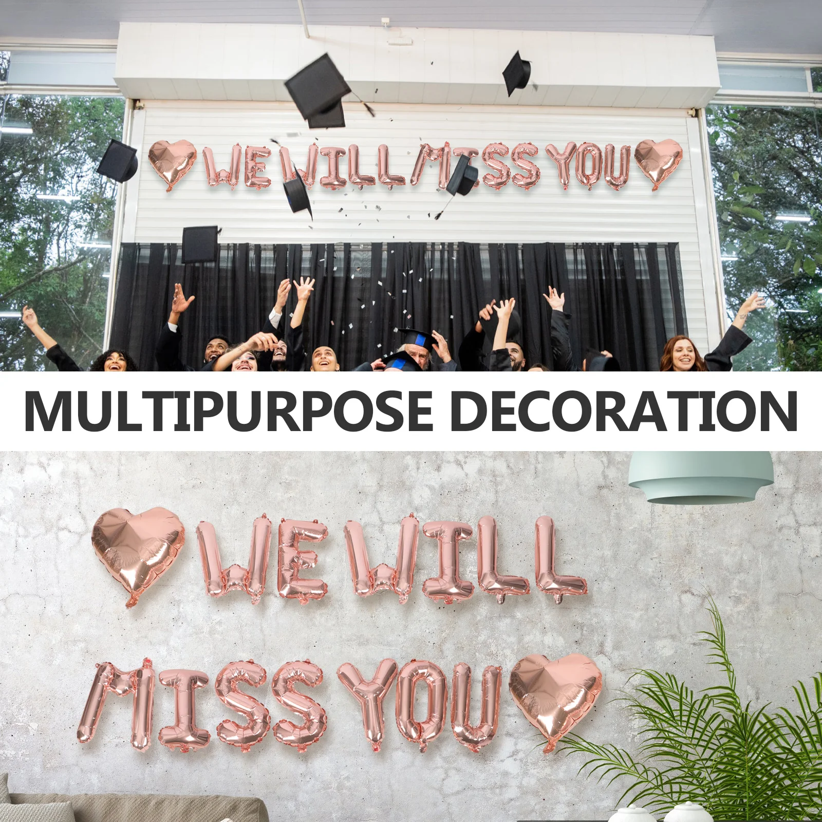 Party Decoration Balloons Graduation Alphabet We Will Miss You Scene Prop Props Letter