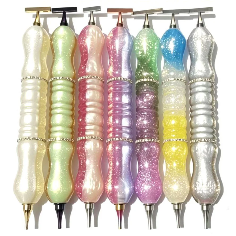New Glitter Diamond Painting Point Drill Pen with Rhinestones Threaded Stainless Steel Pen Head Diamond Embroidery DIY Tool