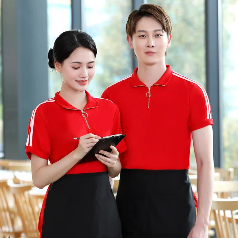 Cake Shop Waiter Workwear Women's Summer Catering Coffee Shop Milk Tea Shop Baking Dessert Shop Restaurant Short Sleeve