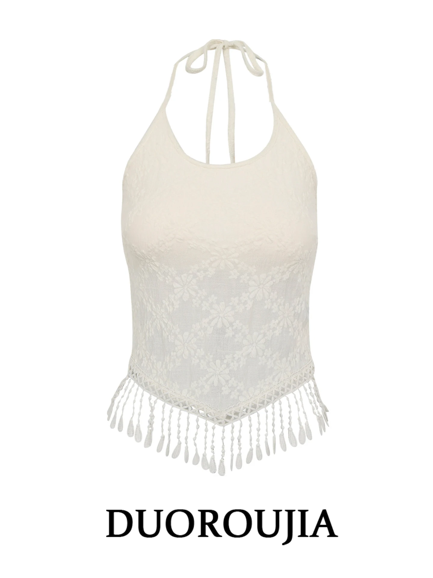 Sexy Lace Crop Top for plus Size Women Strapless Neck Hanging Design Slimming Summer Casual Style Color Hollow out